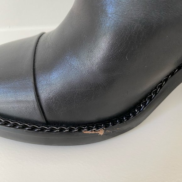 KENDALL & KYLIE BLACK LEATHER ANKLE BOOTS SZ 10 - Picture 4 of 5